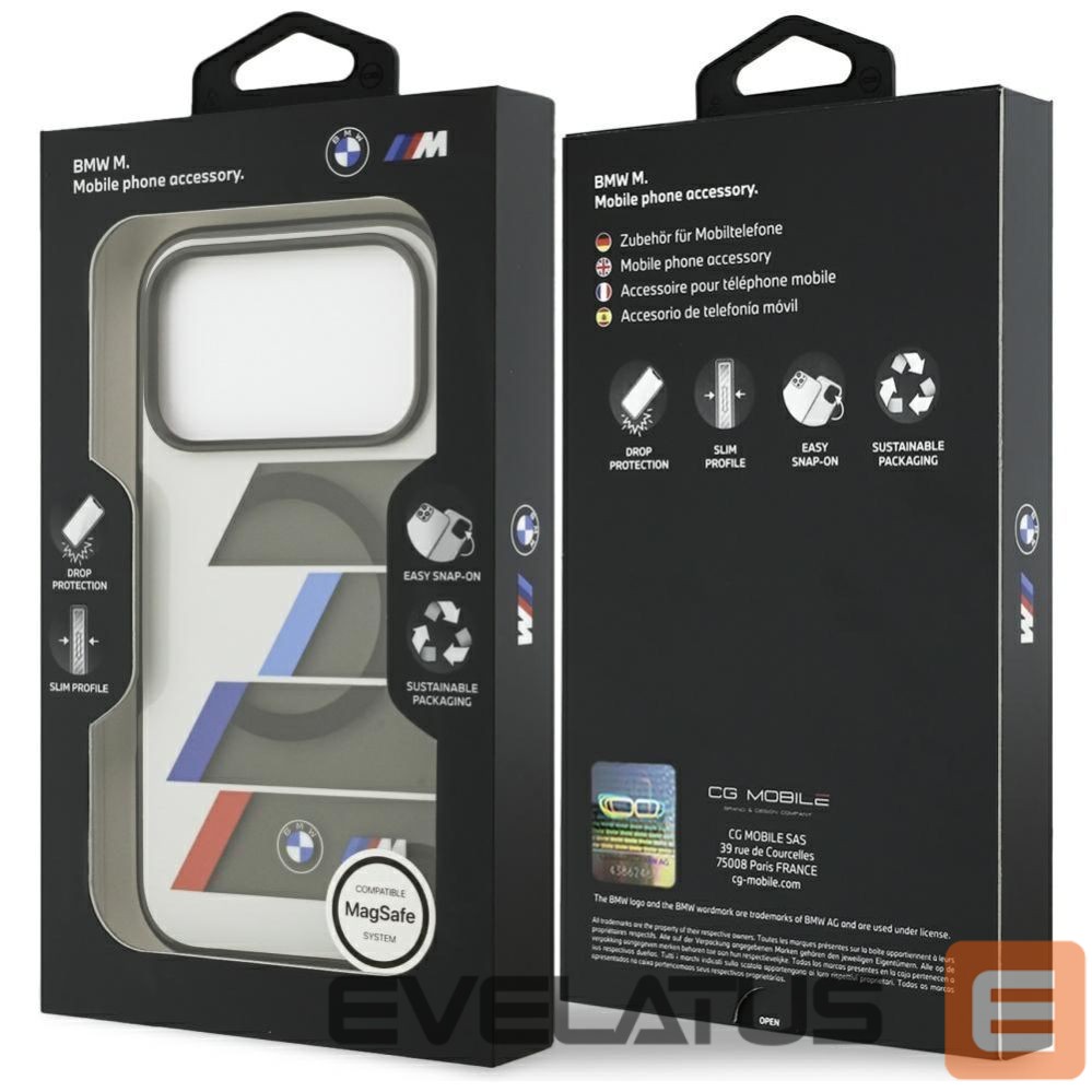 Другие товары BMW BMW M IML Metal Buttons Tricolor Lines MagSafe Case for iPhone 17 Pro - Gray