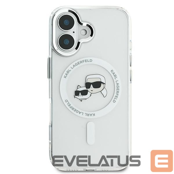 Другие товары Karl Lagerfeld Karl Lagerfeld IML Metal Karl&Choupette Head MagSafe Case for iPhone 16 Plus - White