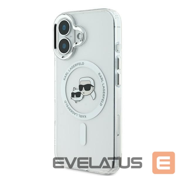 Другие товары Karl Lagerfeld Karl Lagerfeld IML Metal Karl&Choupette Head MagSafe Case for iPhone 16 Plus - White