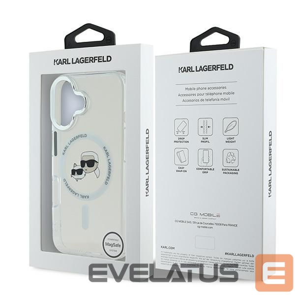 Другие товары Karl Lagerfeld Karl Lagerfeld IML Metal Karl&Choupette Head MagSafe Case for iPhone 16 Plus - White