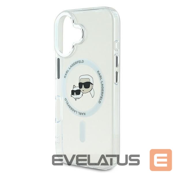 Другие товары Karl Lagerfeld Karl Lagerfeld IML Metal Karl&Choupette Head MagSafe Case for iPhone 16 Plus - White