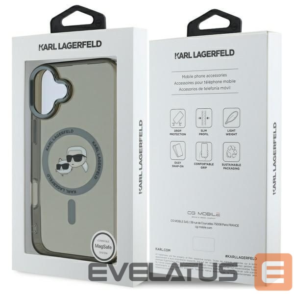 Другие товары Karl Lagerfeld Karl Lagerfeld IML Metal Karl&Choupette Head MagSafe Case for iPhone 16 Plus - Black
