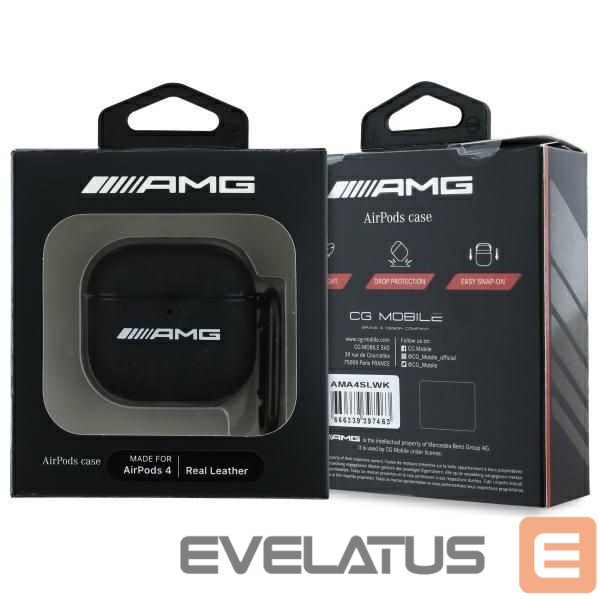 Другие товары Mercedes-Benz AMG Leather White Logo Case for AirPods 4 - Black / White