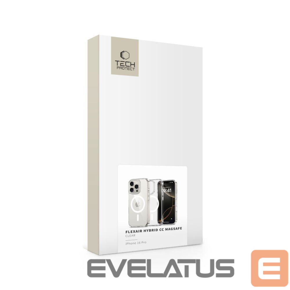 Другие товары Tech-Protect Tech-Protect Flexair Hybrid CC Magsafe iPhone 16 Pro Case - Clear