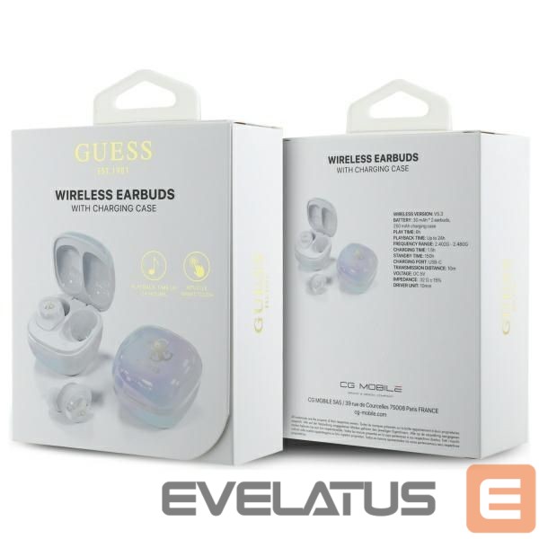 Другие товары Guess Guess Bluetooth headphones GUTWSJ144ESH TWS + docking station white/white Iridescent 4G Printed Logo