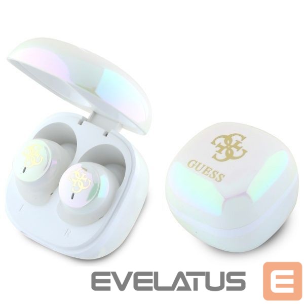 Другие товары Guess Guess Bluetooth headphones GUTWSJ144ESH TWS + docking station white/white Iridescent 4G Printed Logo