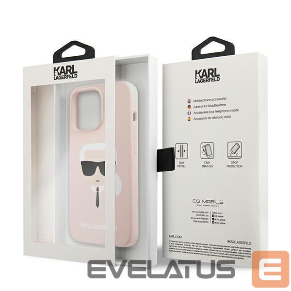 Другие товары Karl Lagerfeld Karl Lagerfeld Silicone Karl`s Head Case for iPhone 13 Pro / 13 6.1" - Light Pink