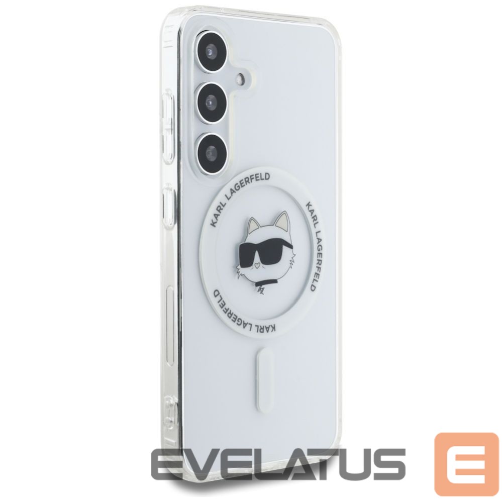 Другие товары Karl Lagerfeld Case Karl Lagerfeld Button Choupette Head Printed Logo MagSafe Samsung Galaxy S25 Plus white