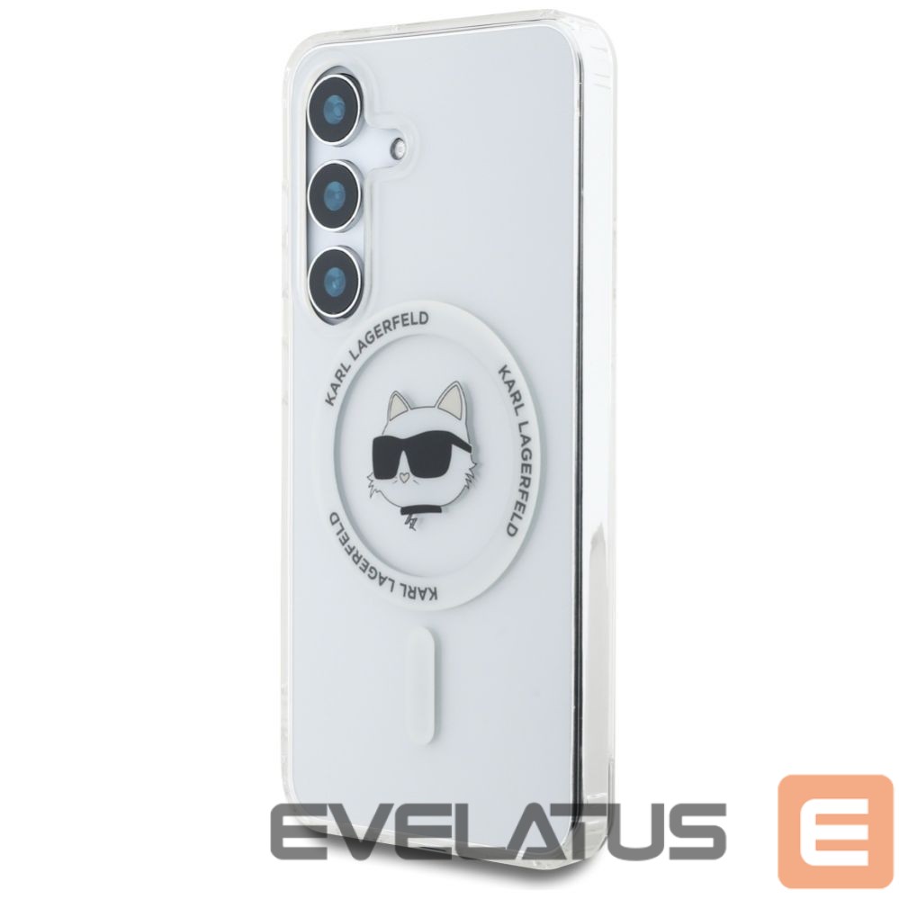 Другие товары Karl Lagerfeld Case Karl Lagerfeld Button Choupette Head Printed Logo MagSafe Samsung Galaxy S25 Plus white