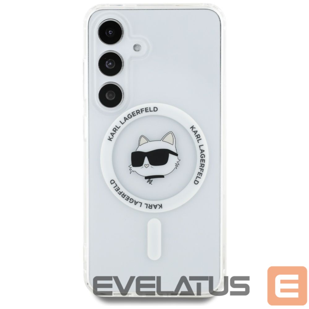 Другие товары Karl Lagerfeld Case Karl Lagerfeld Button Choupette Head Printed Logo MagSafe Samsung Galaxy S25 Plus white