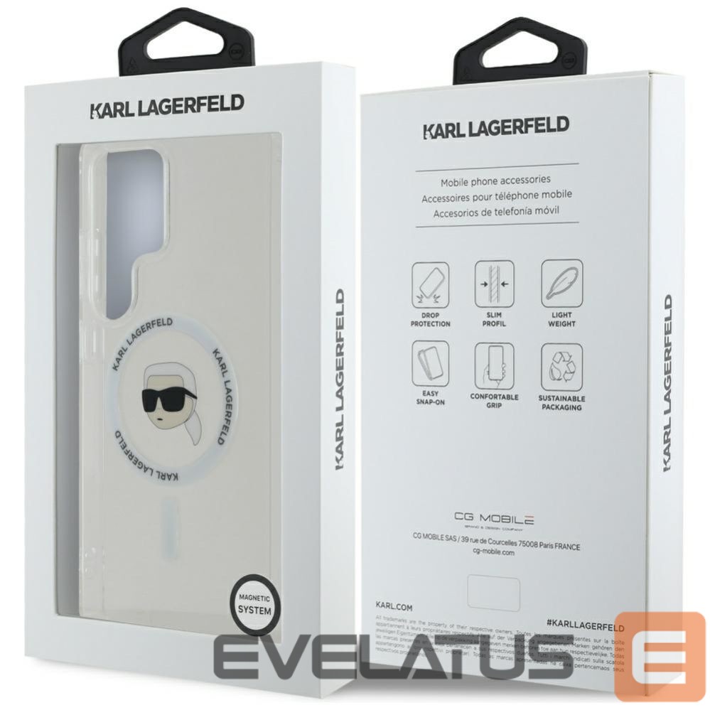 Другие товары Karl Lagerfeld Case Karl Lagerfeld Button Karl Head Printed Logo MagSafe Samsung Galaxy S25 Ultra white