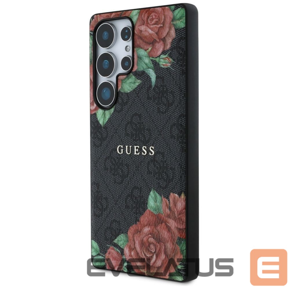 Другие товары Guess Guess Leather 4G Flowers Print Metal Classic Logo MagSafe Case for Samsung Galaxy S25 Ultra - Black