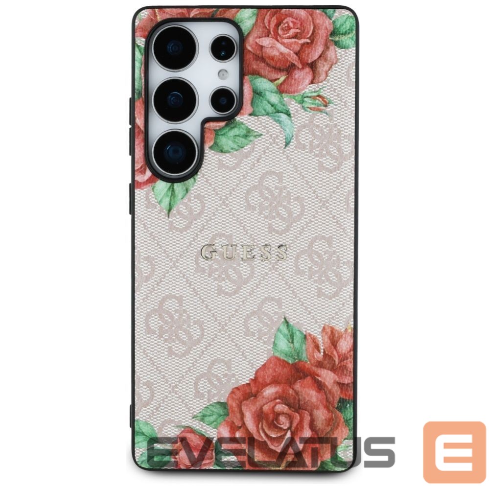 Другие товары Guess Guess Leather 4G Flowers Print Metal Classic Logo MagSafe Case for Samsung Galaxy S25 Ultra - Pink