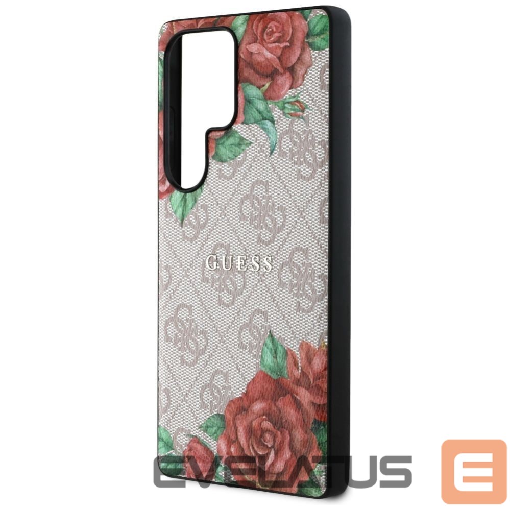 Другие товары Guess Guess Leather 4G Flowers Print Metal Classic Logo MagSafe Case for Samsung Galaxy S25 Ultra - Pink