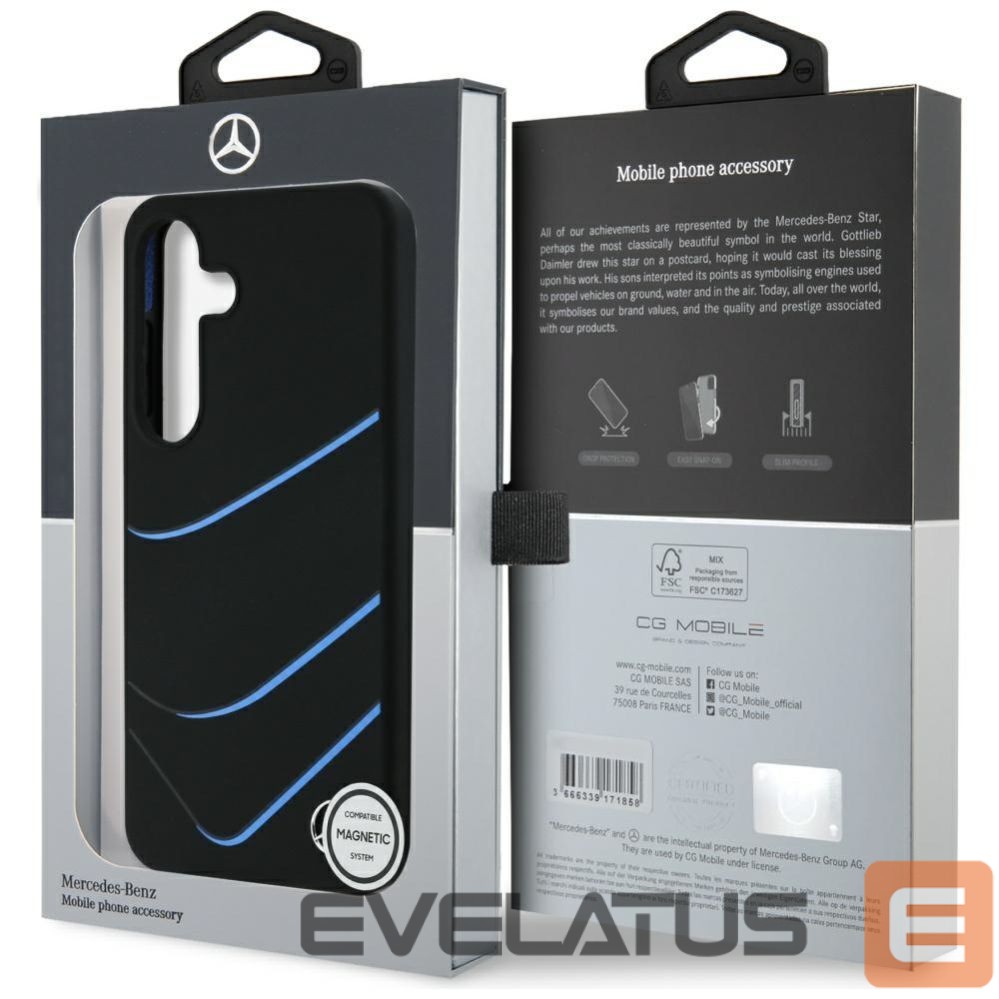 Другие товары Mercedes-Benz Mercedes Silicone Contrasted Curves MagSafe Case for Samsung Galaxy S25 - Black