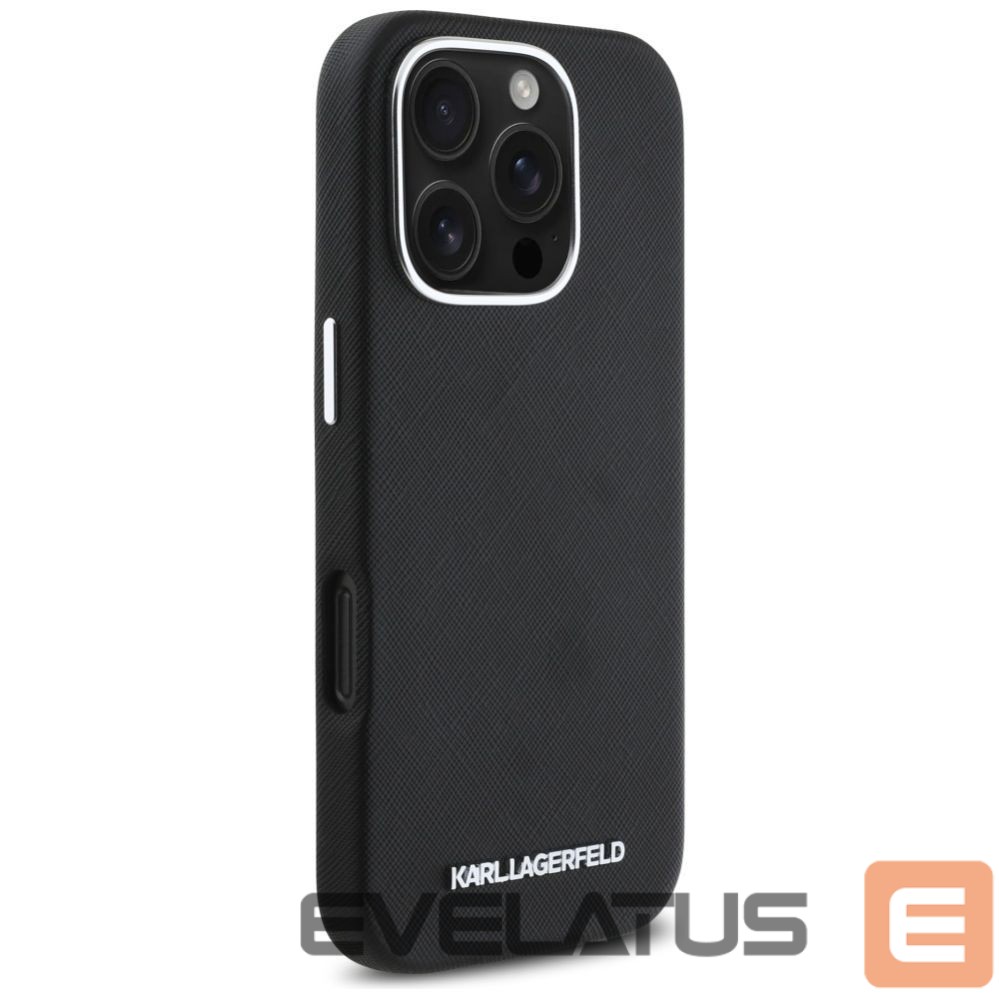 Другие товары Karl Lagerfeld Karl Lagerfeld Saffiano Full Wrapped Elongated Metal Logo MagSafe Case for iPhone 16 Pro Max - Black