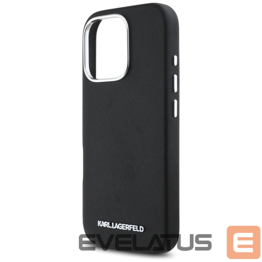 Другие товары Karl Lagerfeld Karl Lagerfeld Saffiano Full Wrapped Elongated Metal Logo MagSafe Case for iPhone 16 Pro Max - Black