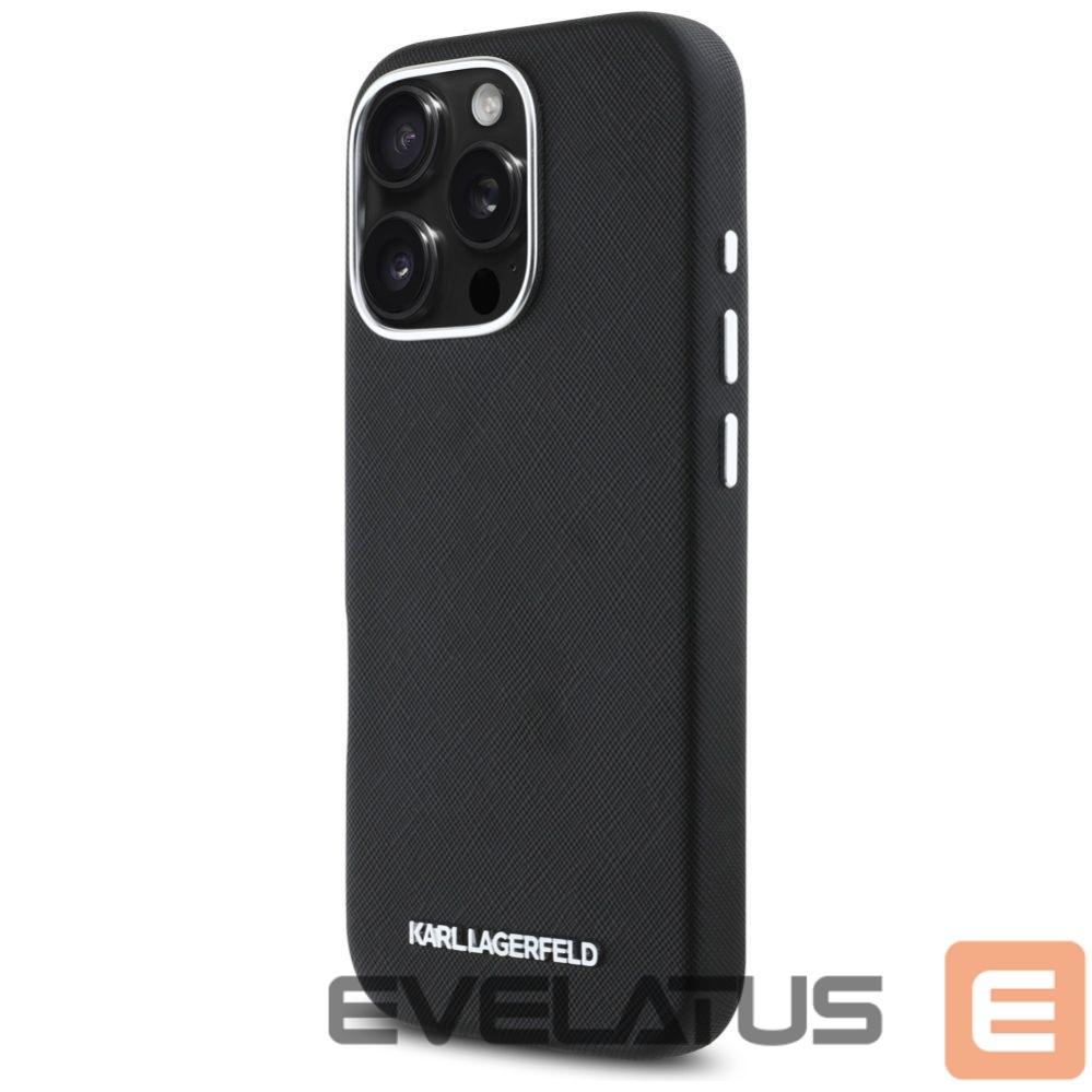 Другие товары Karl Lagerfeld Karl Lagerfeld Saffiano Full Wrapped Elongated Metal Logo MagSafe Case for iPhone 16 Pro Max - Black