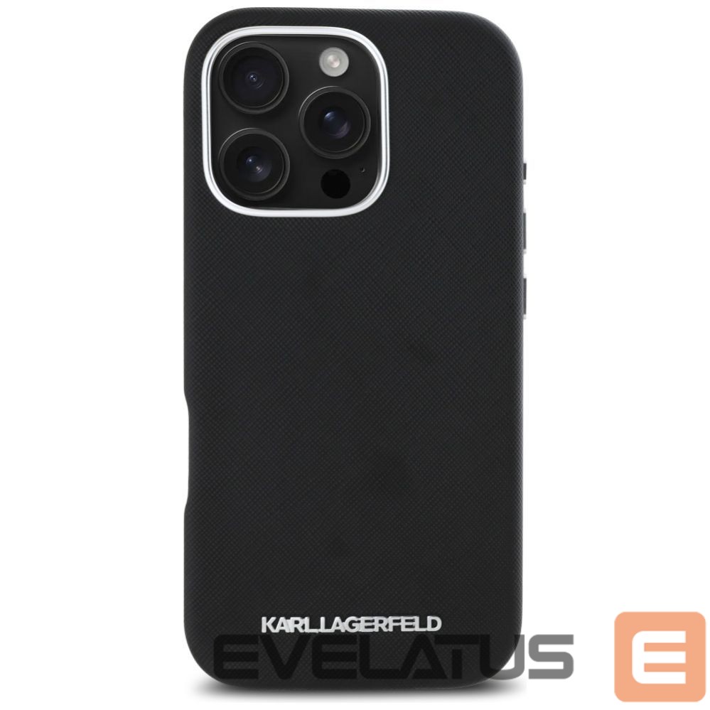 Другие товары Karl Lagerfeld Karl Lagerfeld Saffiano Full Wrapped Elongated Metal Logo MagSafe Case for iPhone 16 Pro Max - Black