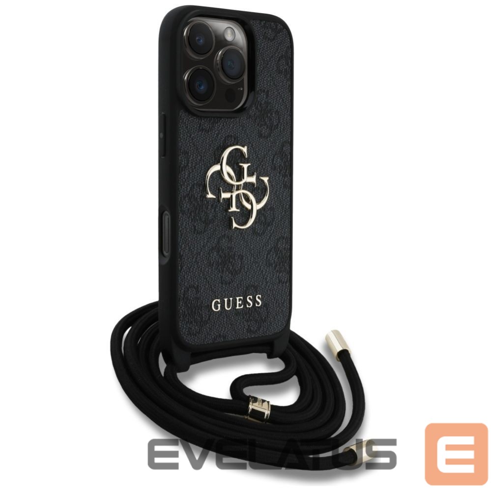Другие товары Guess Guess 4G Big Logo Cord Stap Crossbody Case for iPhone 16 Pro Black