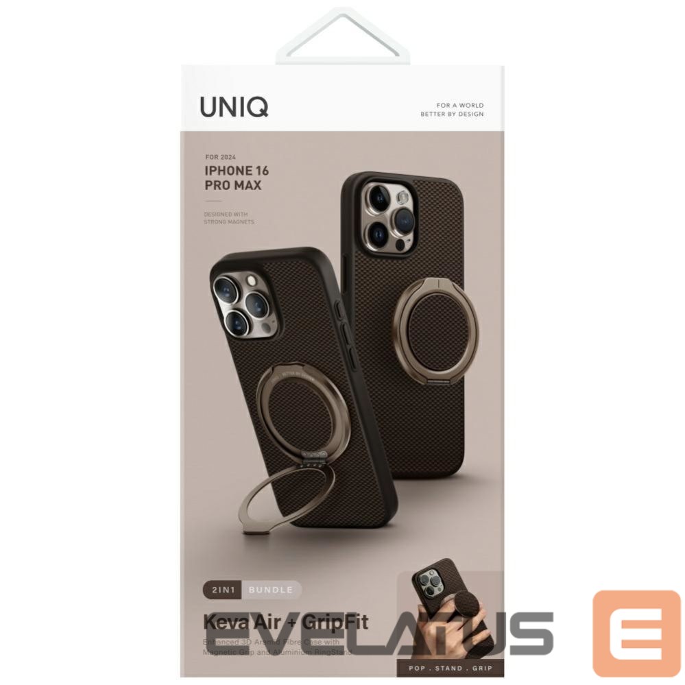 Другие товары UNIQ Uniq Keva Air Magclick Charging GripFit Case for iPhone 16 Pro Max - Brown