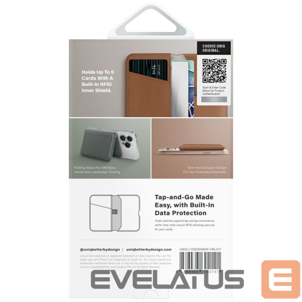 Другие товары UNIQ Uniq Lyden DS RFID Magnetic Wallet with Phone Stand - Brown