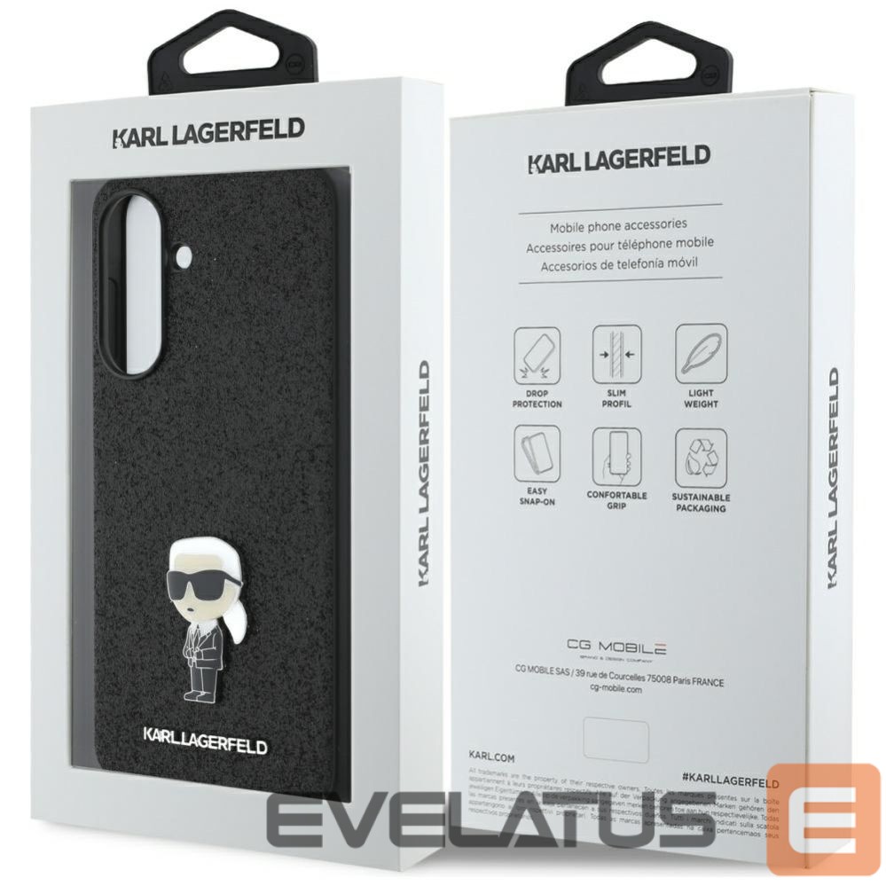 Другие товары Karl Lagerfeld Karl Lagerfeld Fixed Glitter Ikonik Logo Metal Pin Case for Samsung Galaxy A56 - Black