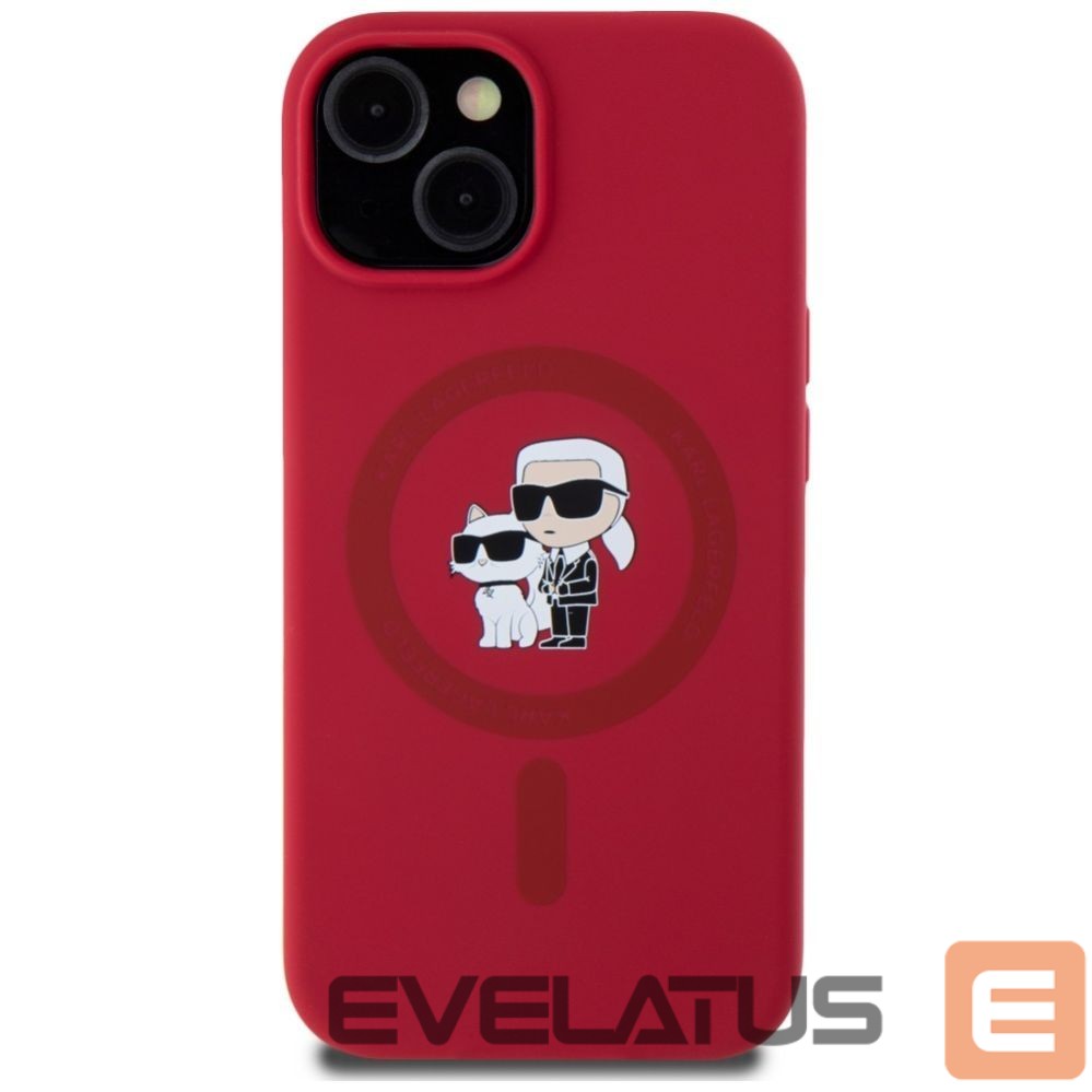 Другие товары Karl Lagerfeld Karl Lagerfeld Silicone Karl&Choupette Heads Ring MagSafe iPhone 15 Case - Red