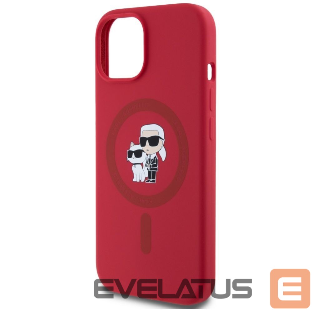 Другие товары Karl Lagerfeld Karl Lagerfeld Silicone Karl&Choupette Heads Ring MagSafe iPhone 15 Case - Red