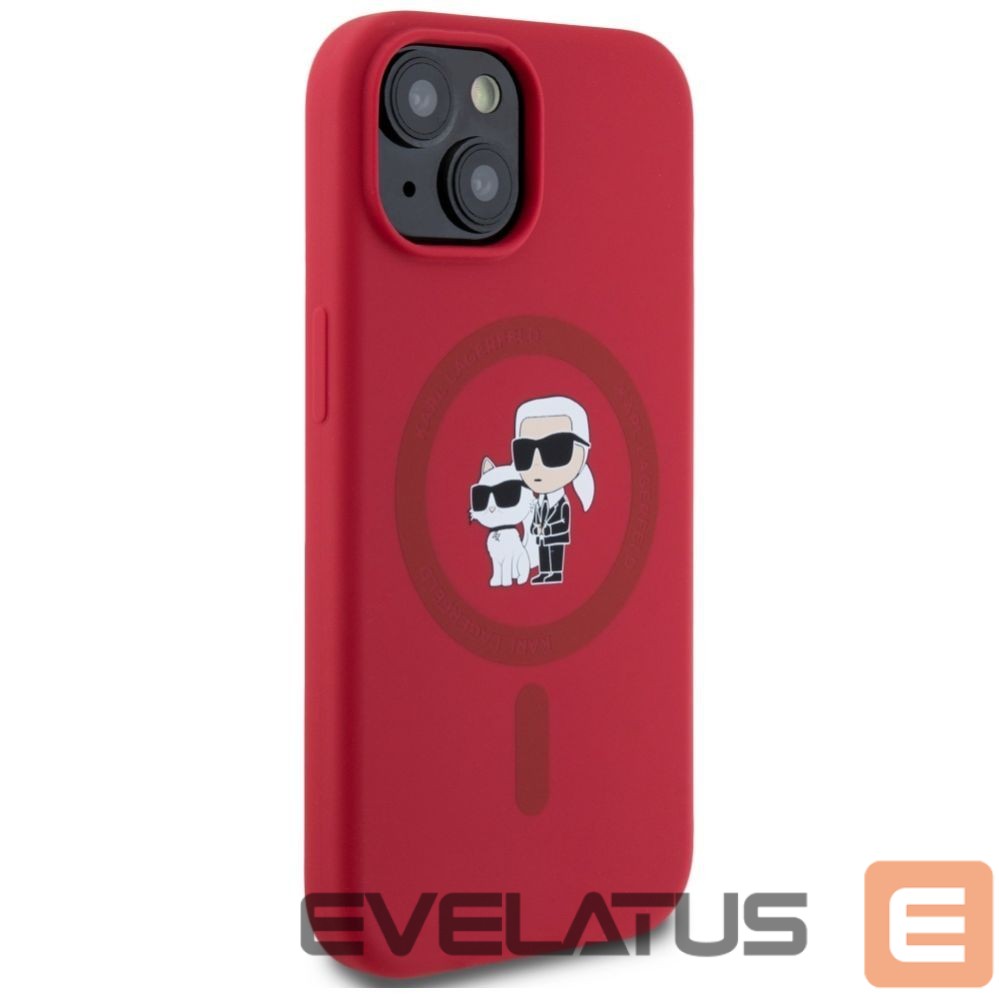 Другие товары Karl Lagerfeld Karl Lagerfeld Silicone Karl&Choupette Heads Ring MagSafe iPhone 15 Case - Red