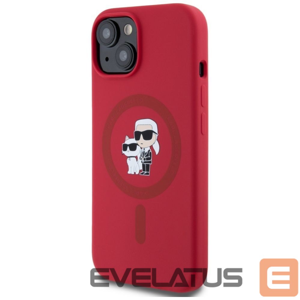 Другие товары Karl Lagerfeld Karl Lagerfeld Silicone Karl&Choupette Heads Ring MagSafe iPhone 15 Case - Red