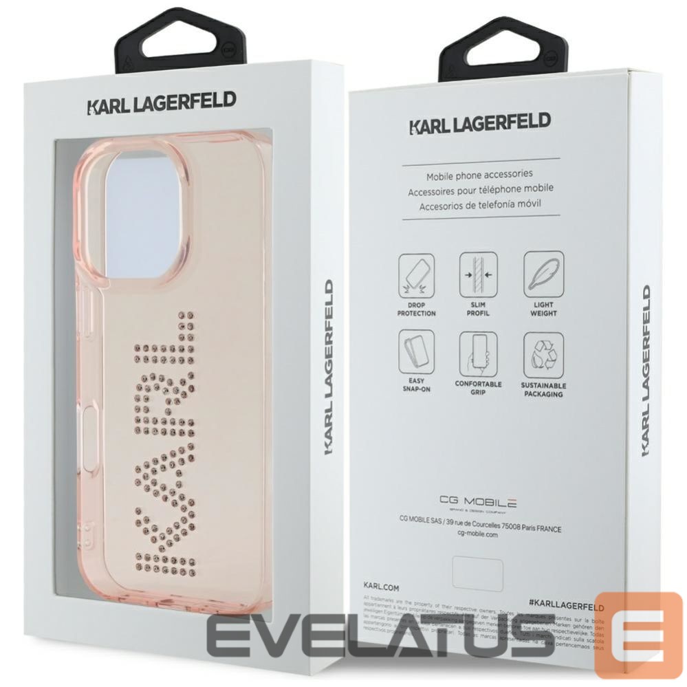 Другие товары Karl Lagerfeld Karl Lagerfeld IML Rhinestones Logo iPhone 16 Pro Case - Pink