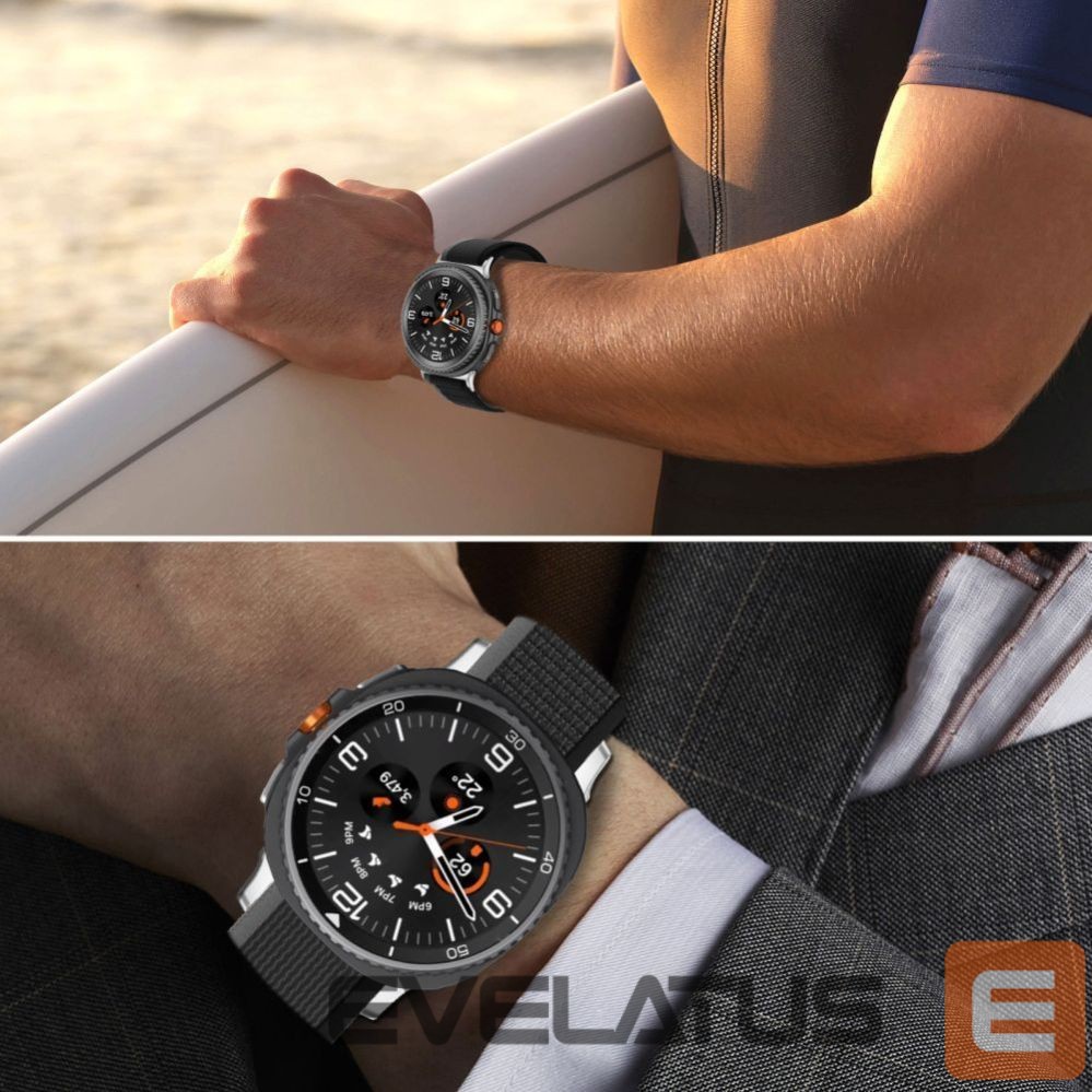 Другие товары Tech-Protect Tech-Protect Nylon Stripe Strap for Samsung Galaxy Watch 40/44/46 mm - Black and Orange
