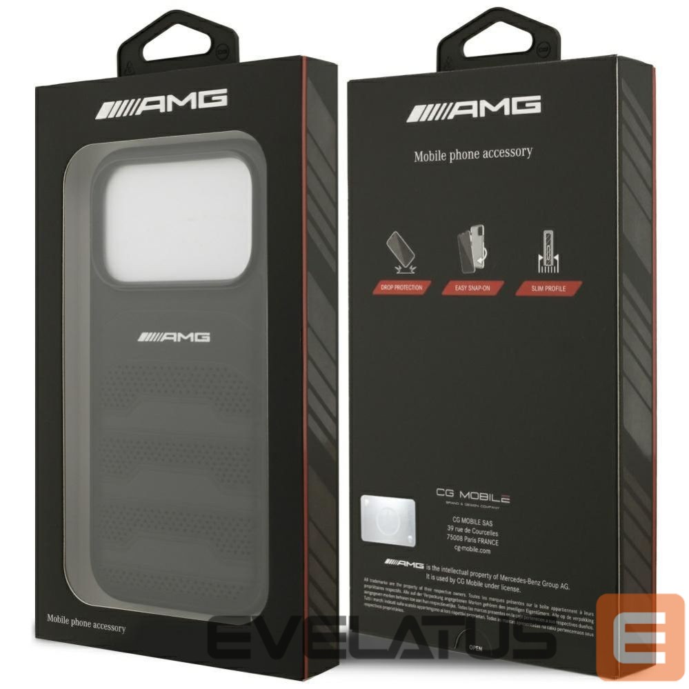 Другие товары Mercedes-Benz AMG Leather Debossed Lines Logo Case for iPhone 17 Pro - Black