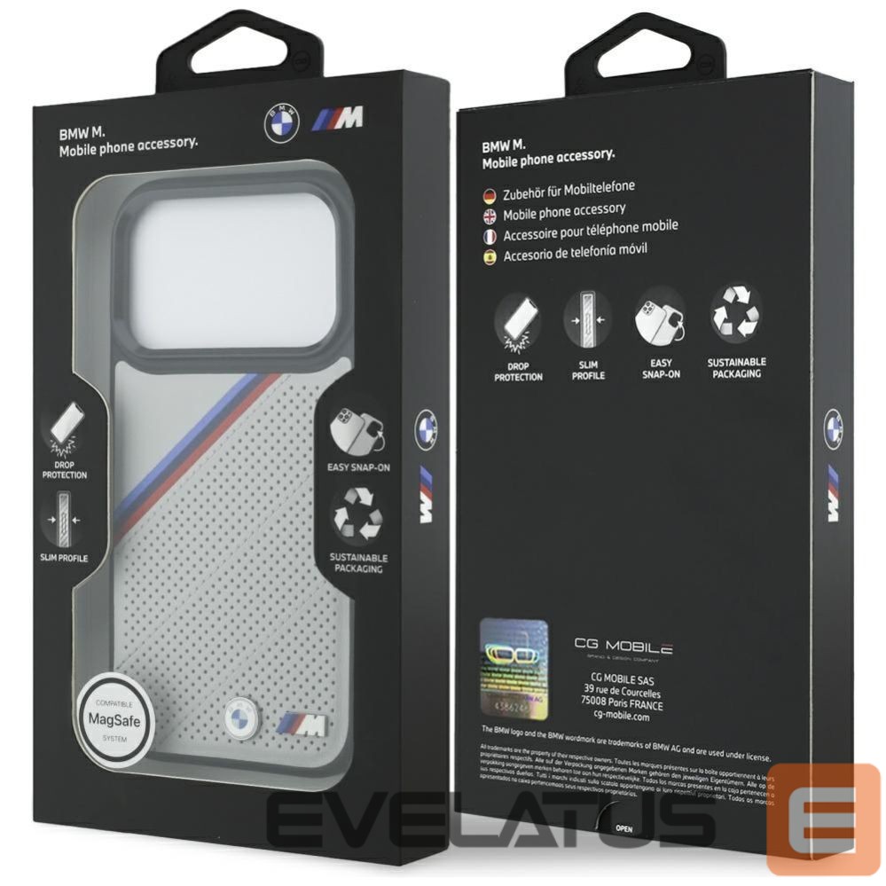 Другие товары BMW BMW M Tricolor Metal Logo MagSafe Case for iPhone 17 Pro - Gray