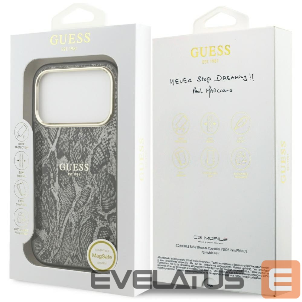 Другие товары Guess Guess Python Pattern MagSafe Case for iPhone 17 Pro - Black
