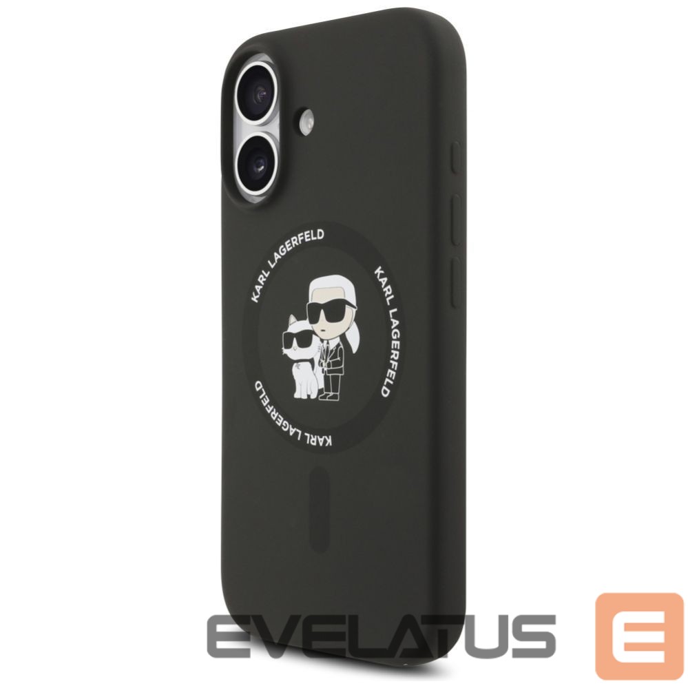 Другие товары Karl Lagerfeld Karl Lagerfeld Silicone Karl&Choupette Ring MagSafe Case for iPhone 17 - Black