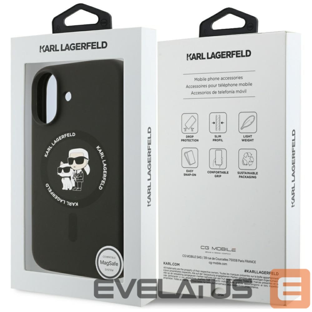Другие товары Karl Lagerfeld Karl Lagerfeld Silicone Karl&Choupette Ring MagSafe Case for iPhone 17 - Black