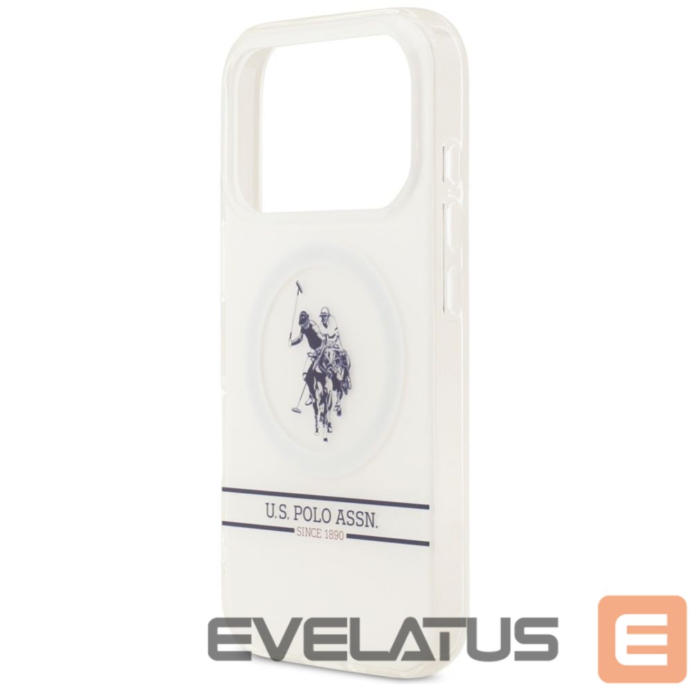 Другие товары U.S. Polo PU US Polo DH and Bottom Stripe Logo MagSafe Case for iPhone 17 Pro - White