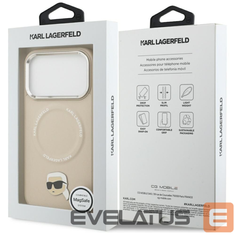 Другие товары Karl Lagerfeld Karl Lagerfeld Karl Pin MagSafe Case for iPhone 17 Pro - Beige