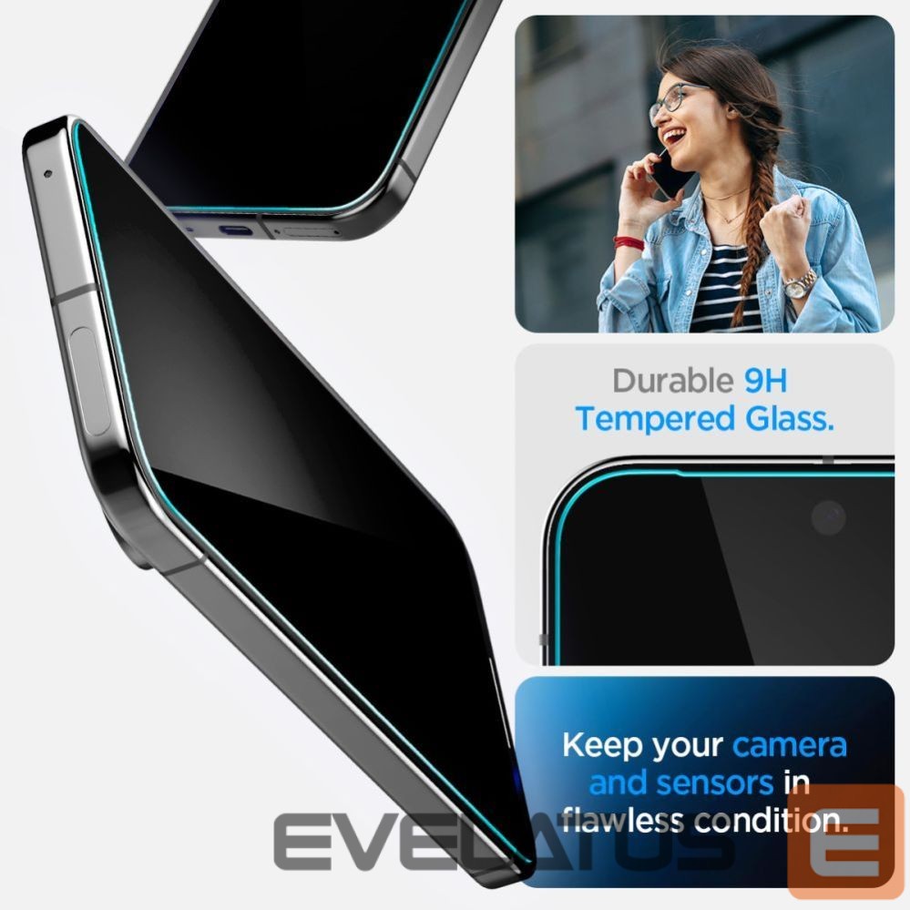 Другие товары Spigen Spigen Glas.TR "Ez Fit" Privacy HD 2-pack privacy glass for Google Pixel 9 / 9 Pro