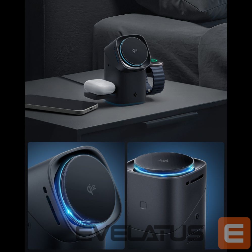 Другие товары Spigen Spigen Essential EF223MS 3-in-1 QI2 Wireless Charger - Black