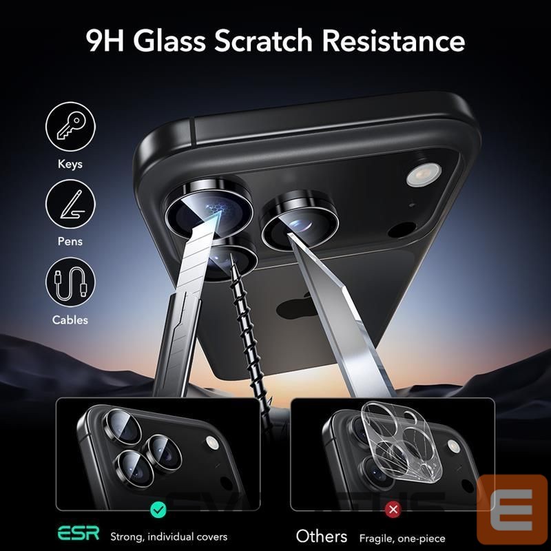 Другие товары ESR ESR Armorite Camera Protector for iPhone 14 Pro / Pro Max / 15 Pro / Pro Max / 16 Pro / Pro Max / 17 Pro / Pro Max - Black