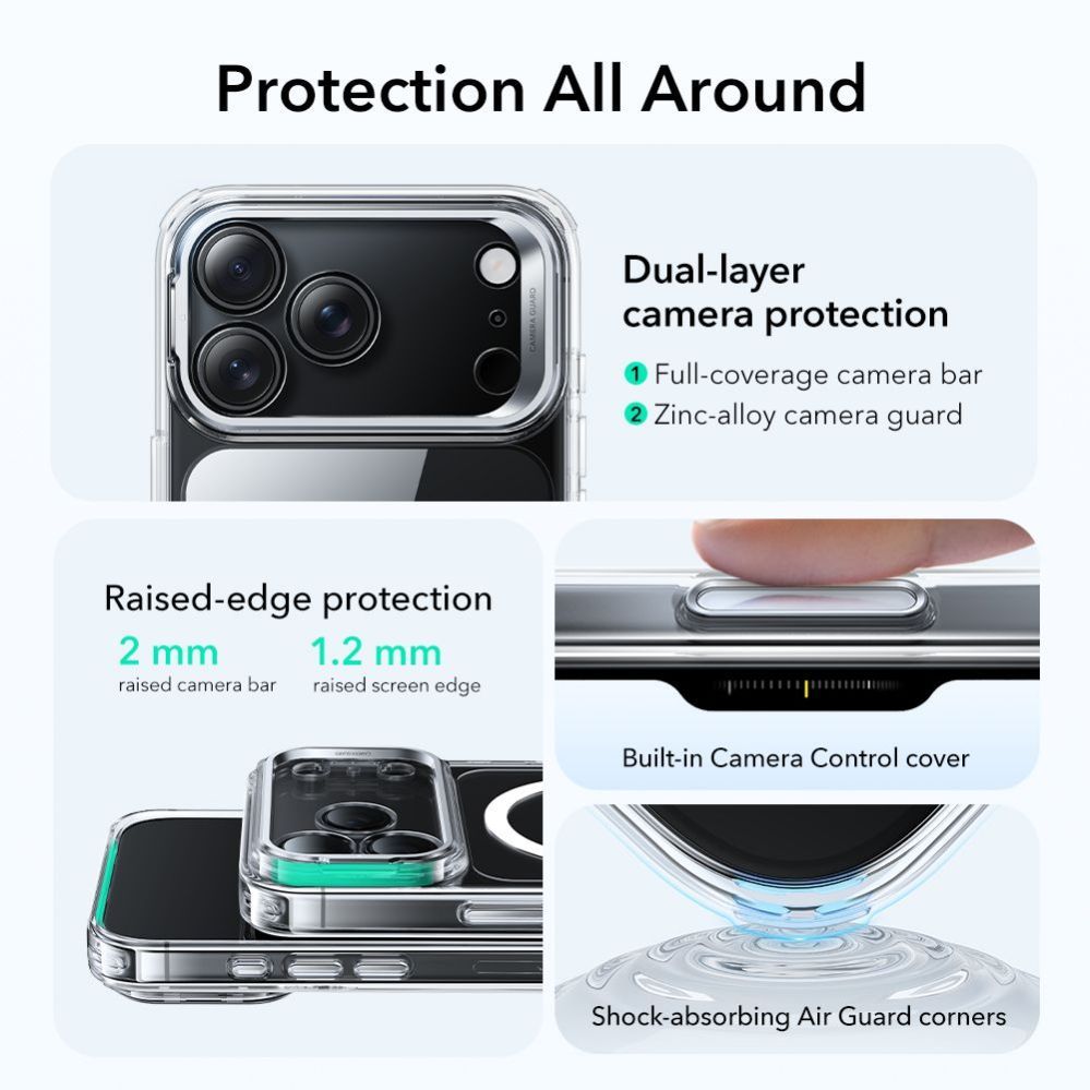 Другие товары ESR ESR Classic Hybrid Kickstand MagSafe Case for iPhone 17 Pro Max - Clear