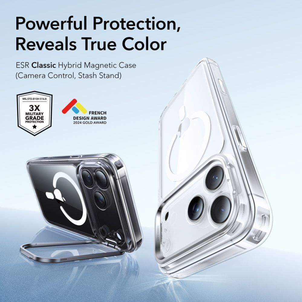 Другие товары ESR ESR Classic Hybrid Kickstand MagSafe Case for iPhone 17 Pro Max - Clear