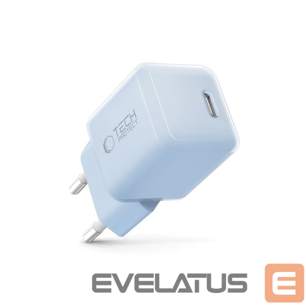 Другие товары Tech-Protect Tech-Protect NCM25 USB-C PD 25W Wall Charger - Blue