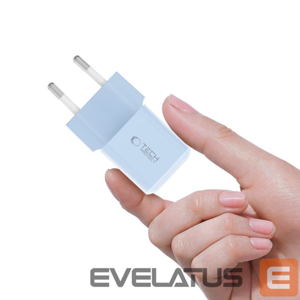 Другие товары Tech-Protect Tech-Protect NCM25 USB-C PD 25W Wall Charger - Blue