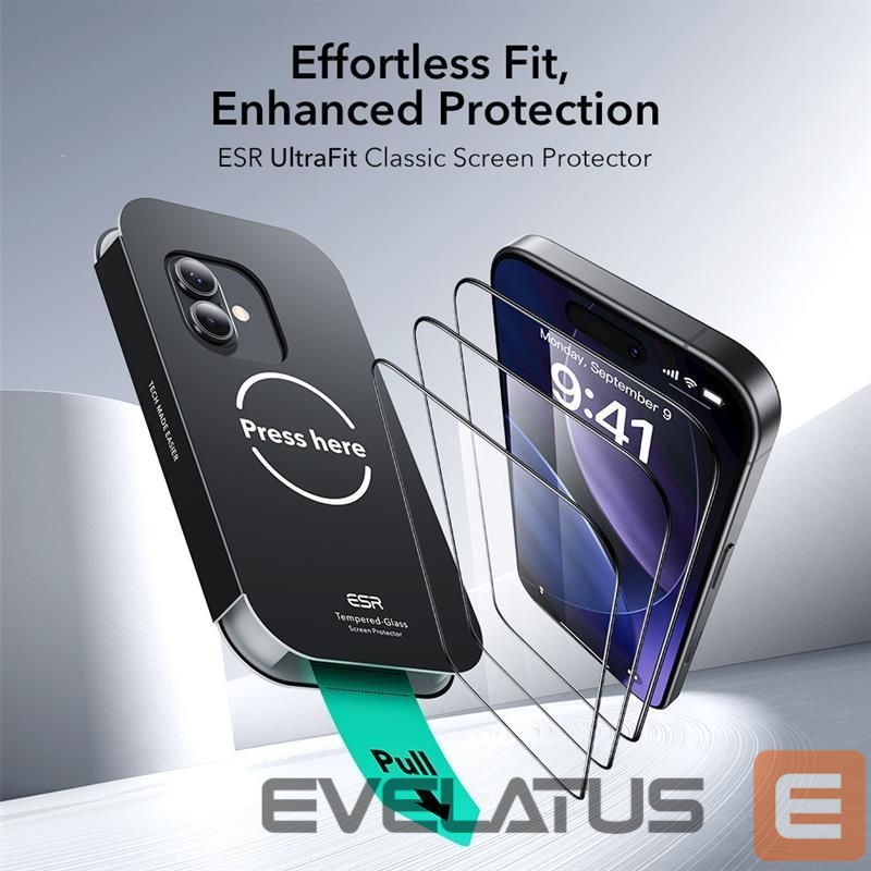 Другие товары ESR ESR UltraFit Tempered Glass 2-pack for iPhone 16 Pro / 17 - transparent