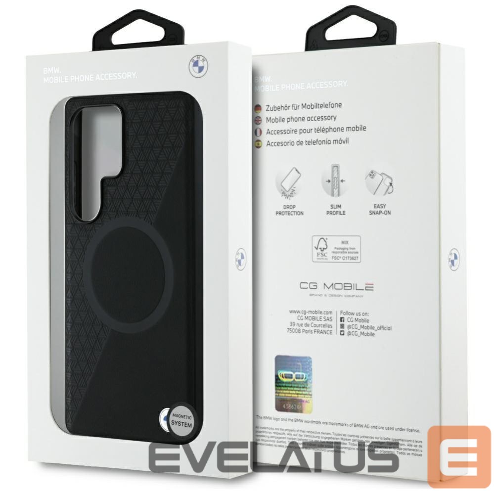 Другие товары BMW BMW Leather Half Textured MagSafe Case for Samsung Galaxy S25 Ultra - Black