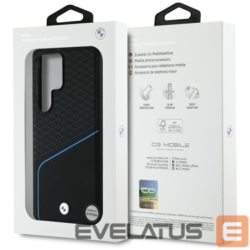 Другие товары BMW BMW Leather Textured and Smooth MagSafe case for Samsung Galaxy S25 Ultra - black